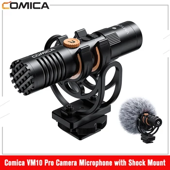 Comica VM10 Pro Fotoaparato Mikrofonas su Shock Mount, Įgyti Kontrolę & Deadcat, Vaizdo Shotgun Microphone for Smartphones
