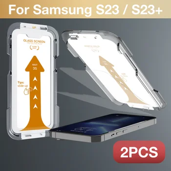 [2vnt]SAMSUNG SAM S23 PLIUS, Premium Screen Protector, Grūdintas Stiklas nuo Krašto iki Visiškai Padengti Lengva Įdiegti Šalinimo Rinkinys