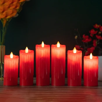 LED Flameless Žvakės Šviesos Elektroninių Raudonas Dirbtinis Žvakė Baterija Namuose Šventė Helovinas Šaliai Dekoro