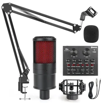 Kondensatoriaus Mikrofonas Studija Mikrofonas Kompiuterio užsakomosios transliacijos Transliacijos Įrašymo Karaoke Phantom Power Garso plokštė