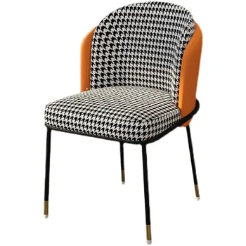 148Hotel prekybos namų šiuolaikinės paprastas kėdės italijos šviesos prabanga Šiaurės valgomojo kėdė tinklo raudonasis geležies minkštas viršelis medžiaga ch