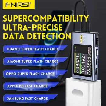 FNIRSI-FNB58 Digital Voltmeter Ammeter USB Testeris TIPAS-C Greitai Mokesčio Nustatymo Sukelti Talpos Matavimo Ripple Matavimo