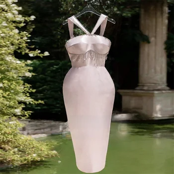 Rožinė Satino Prom Dresses 2023 Moterų Kristalų Kutas Seksualus Ilgai Vakare Chalatai Arbata-Ilgis Undinė Prabangus Elegantiškas Oficialią Šalies Vestido