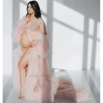 Seksualus Vien Traukinio Motinystės Suknelė Photoshoot Priekiniai Padalinta Iliuzija Motinystės Suknelė Užsakymą Babyshower Suknelė Nėštumas