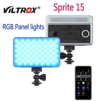 VILTROX Sprite 15 18W RGB LED Vaizdo Šviesos, šviesos srautą galima reguliuoti Kišenės Skydelis Bi-Color Apšvietimas DSLR 