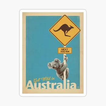 Retro Australijos Koala Kengūros Lipdukas 5VNT Automobilių Lipdukai Meno Langą Lipdukai Vaikas Kambarys Bamperis Anime Spausdinti Motociklo Mielas