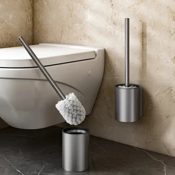 Tualeto šepetys turėtojas valymo priemonė erdvę, aliuminio sienos įrengimo, ne gręžimo patvarus vertikalios vonios šepetys juodas priedai