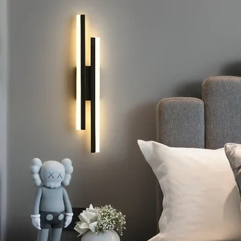 Lovos miegamojo sienos lempa, TV foną, sienos lempos šviesos prabanga paprasta altoriaus laiptų kambarį minimalistinis LED sienos lempos