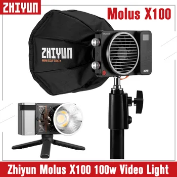Zhiyun Molus X100 100W LED Vaizdo Šviesos Bi-color 2700-6500K COB Kišenėje Šviesos Bluetooth Nuotolinio Valdymo Pelninga Fotografijos Šviesoje