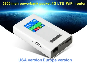 dual SIM card bevielis maršrutizatorius LTE, wifi dongle modemo RJ45 powerbank kišenėje Hotspot