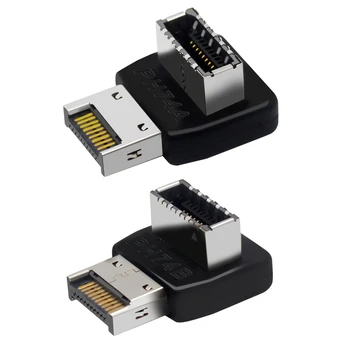 USB 3.1 E Tipo 90 Laipsnių Konverteris Priekiniai USB C Antraštė Adapteris, Priekiniai C TIPO Lizdas Kompiuterio Plokštę