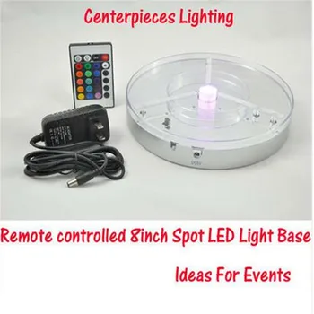 8inch Sidabro Stebuklinga LED Šviesos Stovėti Stiklo Shisha Kaljanas LED Šviesos pagrindas su Įkraunama Baterija maitinamo