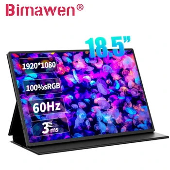 Bimawen Nešiojamų Monitorius 18.5 colių 100% sRGB 1080P su VESA&Stovi 180° Reguliuojamas FreeSync IPS HDR Žaidimų Ekrano Nešiojamas KOMPIUTERIS