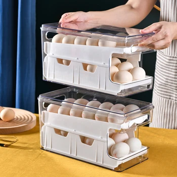 Kiaušinių Laikymo Dėžutė Geležinkelių Skaidrių Konteinerių Maisto Šaldytuvo Stalčių Organizatorius Dėžės Plastikinės Talpyklos Šaldytuvai Organizacijos