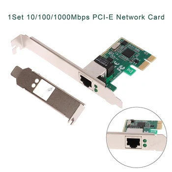 1 Set 10/100/1000Mbps Gigabit Ethernet PCI Express PCI-E Tinklo plokštė RJ-45 LAN Adapteris Keitiklis, Tinklo Valdytojas