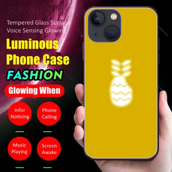 Ananasų LED Šviesos Žėrintis Šviesos Atveju iPhone 12 13 14 Pro Max 