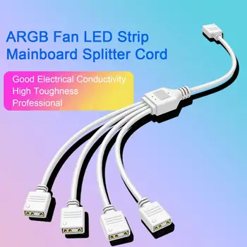 Plokštė Splitter Cable 3Pin 5V 1 Iki 4 Pratęsimas Linija ARGB Ventiliatorius LED Juostelės Mainboard ilgintuvas Kompiuterių Priedai