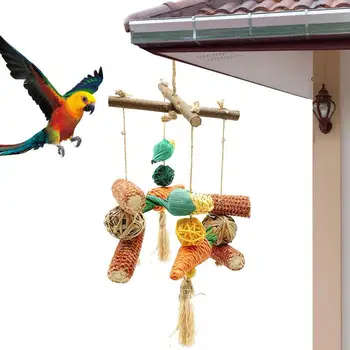 Paukščių Žaislai Papūgos Multi-Colored Papūga Kramtyti Žaislus Papūga Žaislai, Didelių Paukščių, Natūralių Pagardai Medienos Afrikos Pilkosios Papūgos