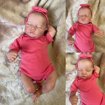 49CM Levi Bebe Lėlės Reborn Miega Kūdikis Populiarus Tikroviška, Minkšta Kūno Vertus-Dažymas Plaukų Džiugu Baby Doll Bonecas Bebe Nekilnojamojo Šūviai