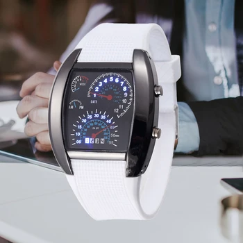 2021 Vyrų Sporto Laikrodžiai LED Skaitmeninio Laikrodžio Vyrų Lenktynėse Greičiu Automobilio Skaitiklio Ratukas Silikono Dirželis Vyrų Žmogus Laikrodis Relogio Masculino