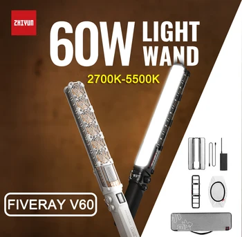 ZHIYUN FIVERAY V60 Šviesos Lazdelė Light Stick 60W Bi-color Pritemdomi Nešiojamą Fotografijos LED lempa,w/ Reguliuojamas Spalvos Temperatūra
