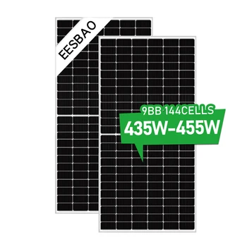 Veiksmingas vienos PERC plokščias 450W saulės 48V kristalinis silicio galios fotoelektros modulis namų tiesioginio pardavimo