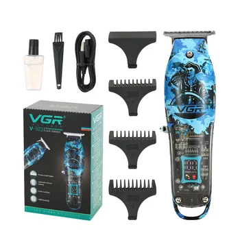 VGR plaukų žoliapjovės V923 USB įkraunama plaukų clipper kirpykla kirpykla naftos galvos balinimo graviravimas plaukų drožyba clipper LCD