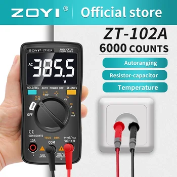 ZOYI ZT102/102A Skaitmeninis Multimetras 6000 Skaičiuoja Elektros Skaitiklis Tranzistorius Testeris Auto Paskambino AC/DC Įtampos Kalibravimo Procesas