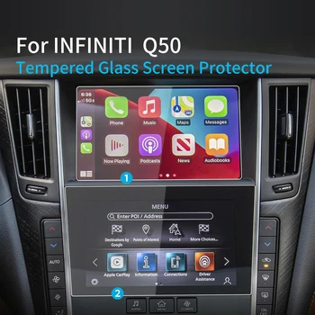 Už 2023 INFINITI Q50 Screen Protector, Grūdintas Stiklas, Apsauginė Plėvelė Navigator Apsauga, Auto Reikmenys, Automobilių Lipdukai