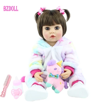 55cm Full Silikono Kūno Reborn Baby Doll Žaislas 22 colių Naujagimių Princesė Kūdikiams, Vaikiška Bebe Boneca Maudytis Žaislas Vaiko Gimtadienio Dovana