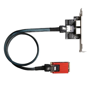 MINI PCIE Dual Port Gigabit ethernet Tinklo plokštė RJ45 Ethernet Adapter I350 Chip PCI Express Tinklo plokštė