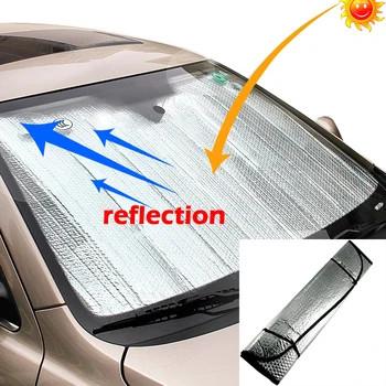 2 VNT Automobilių Universalus Atspindintis Automobilis, Aliuminio folija, skėtį nuo saulės, Priekinio stiklo Priekinio Lango Saulė Pavėsyje prekinis, galinis Stiklo Antveidis Padengti UV Apsaugoti