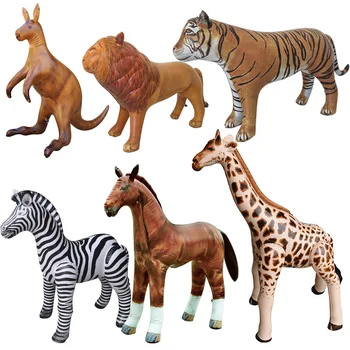 Didelis Modeliavimas Žirafa, Zebras Džiunglių Gyvūnų, Dramblys, Liūtas, Tigras, Pripučiamas Balionas Džiunglės Safari Gimtadienio Dekoras vaikų žaislas