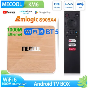 Mecool KM6 Deluxe ATV Amlogic S905X4 Smart Android 10.0 TV Box 4GB RAM 64GB ROM 2.4/5G WiFi BT 4K 