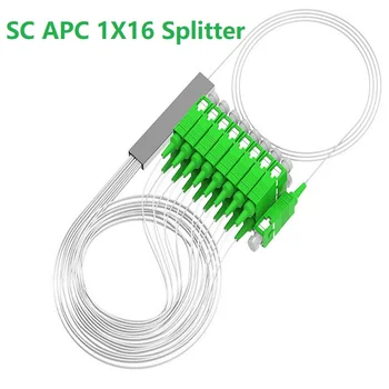 PK APC PLC Splitter 0,9 mm Optinio Pluošto Mini plieno vamzdžių tipas 1x16 Opitc Splitter Micro-uždara