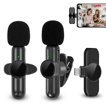 2.4 G Bevielio Lavalier Microphone Triukšmo Panaikinimo Garso ir Vaizdo Įrašymo iPhone/iPad/Android/Xiaomi/ 