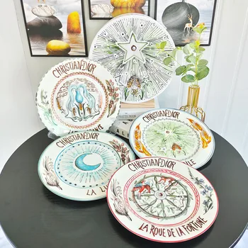 Europos stiliaus kūrybinį plokštės dekoratyvinės keramikos indai šalto gabalai kepsnys vakarienė plokštės dovanų dėžutė dovanų platos de cerámica