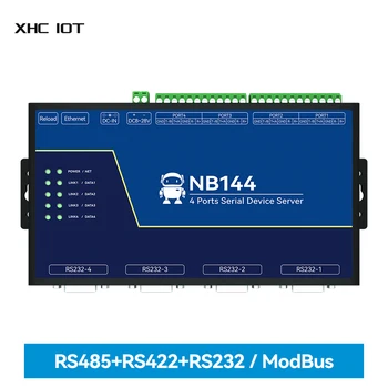 Izoliuotas 4-Kanalų Serijos Serveris RS232/422/485 RJ45 Modbus Gateway XHCIOT NB144E POE, Gaunantiems Elektros TCP/UDP/MQTT