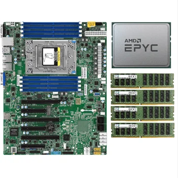 Supermicro H11SSL-i Plokštė Procesorius ir Atminties Rinkinys AMD EPYC 7551P CPU 32 Branduolių 4x 32GB 2133P RAM Plokštę Rinkinys