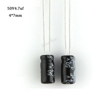 50 vnt./daug 50 V 4.7 UF 4*7mm 50V 4.7 UF 4mmX7mm Aliuminio elektrolitinių kondensatorių ic ...
