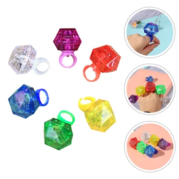 Šviesos Deimanto Žiedas Naujovė Žiedai, Imitavimo Žaislai, Švyti Piršto Šalies Naudai LED