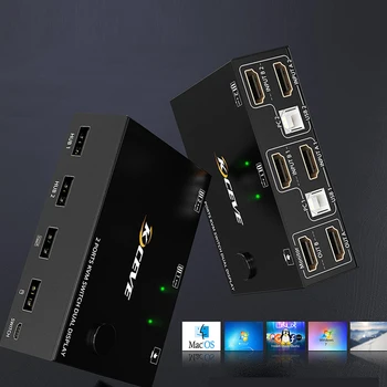 USB Skirstytuvo Switch HDMI suderinamus KVM Switch Žaidimas live ekrano splitter USB LAN Jungiklis pratęsti ekrano Interneto Adapteris, Splitter