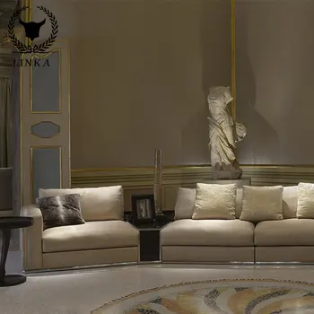 Sofa italijos šviesos prabangos odos sofos, vila didelis butą, kambarį, kampe sofa derinys high-end pritaikymas savo reikmėms