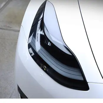 Priekiniai Žibintai Automobilio Stilius Įklija, Tesla Model 3 Y 2021-2023 priekinių Žibintų TPU Dūmų Juoda Žibintai Raštas Kino Priedai