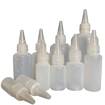 20Pcs 10/20/30/50/60/100MLEmpty PE plastiko klijai butelius su užsukamais Dangteliais Squeezable Skystu rašalu Naftos užkratas buteliai